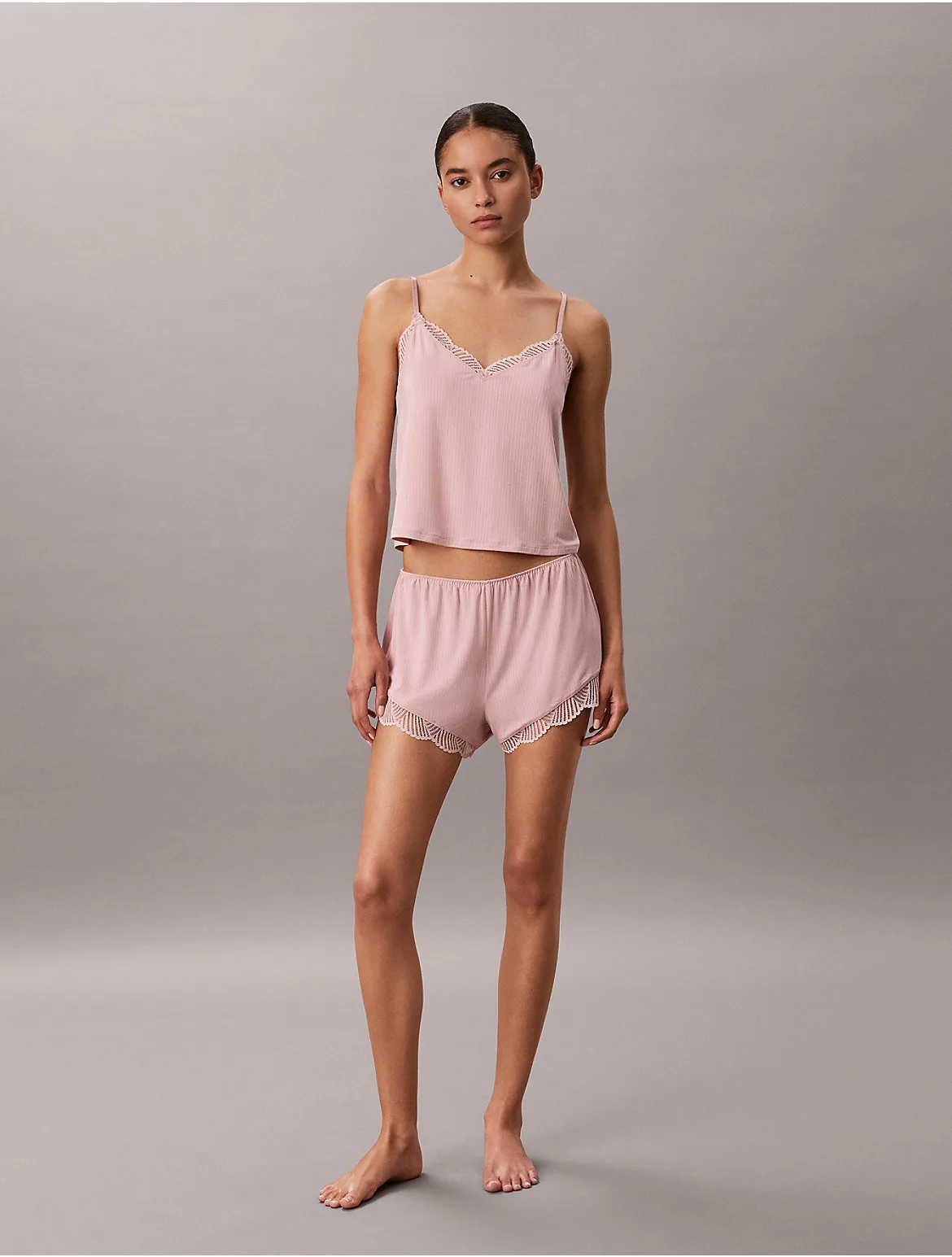 Ultra Soft Modal Rib Lace Shortie by Calvin Klein