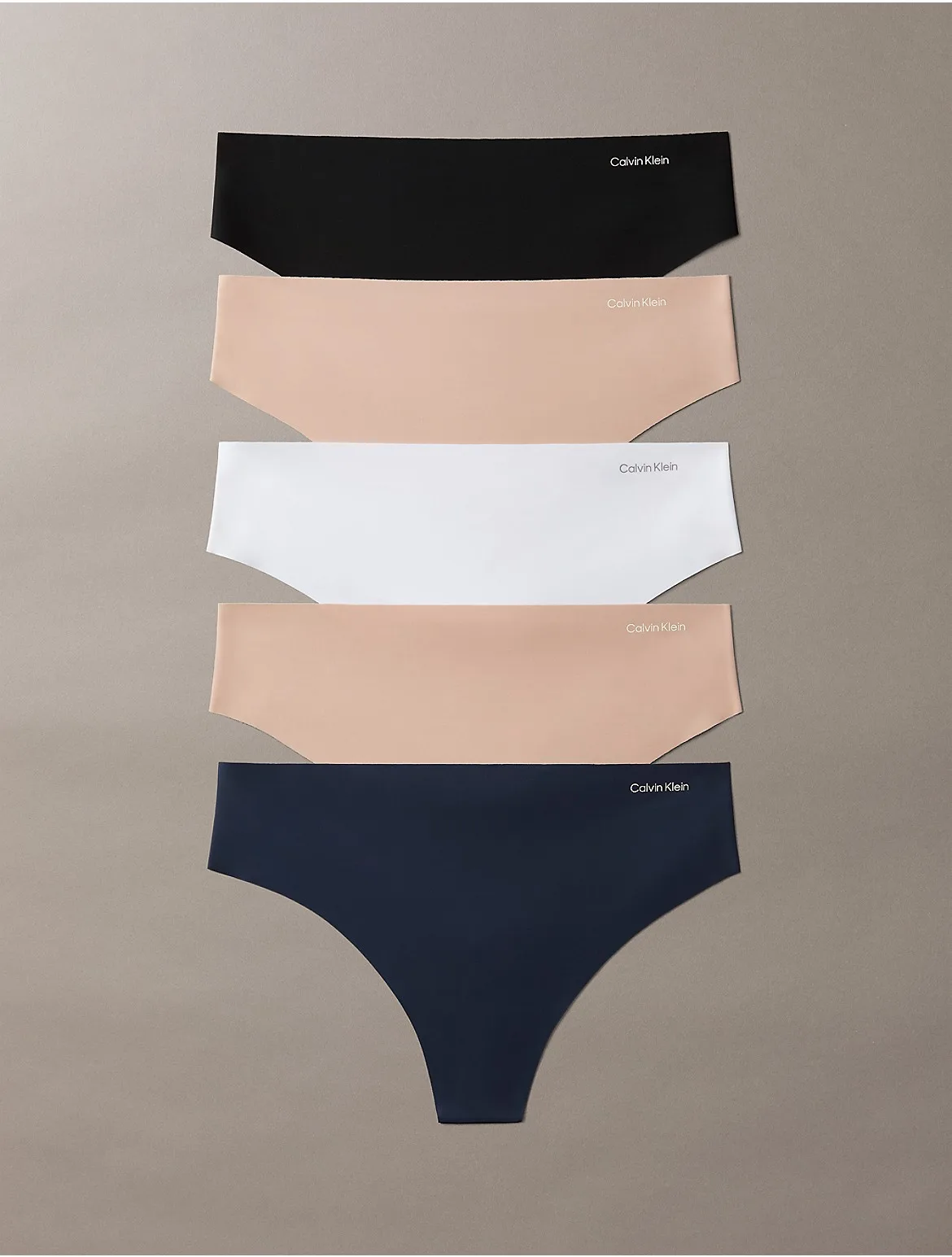 Invisibles Microfiber Stretch 5-Pack Thong by Calvin Klein