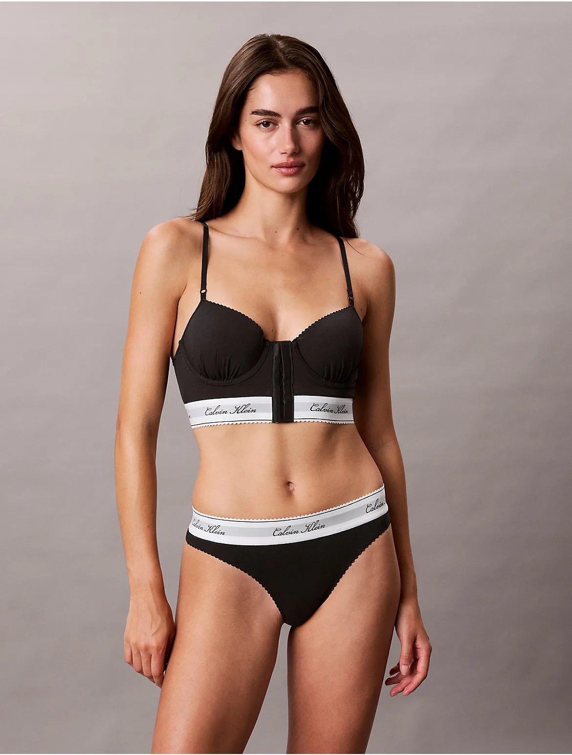 Icon Cotton Modal Script Thong by Calvin Klein