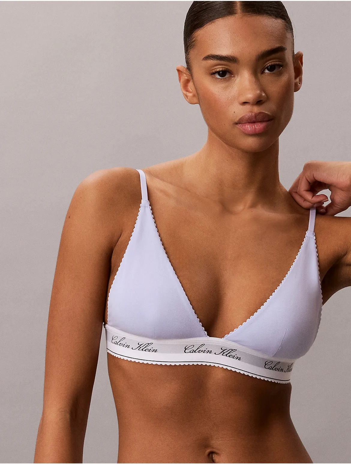 Icon Cotton Modal Script Triangle Bra by Calvin Klein