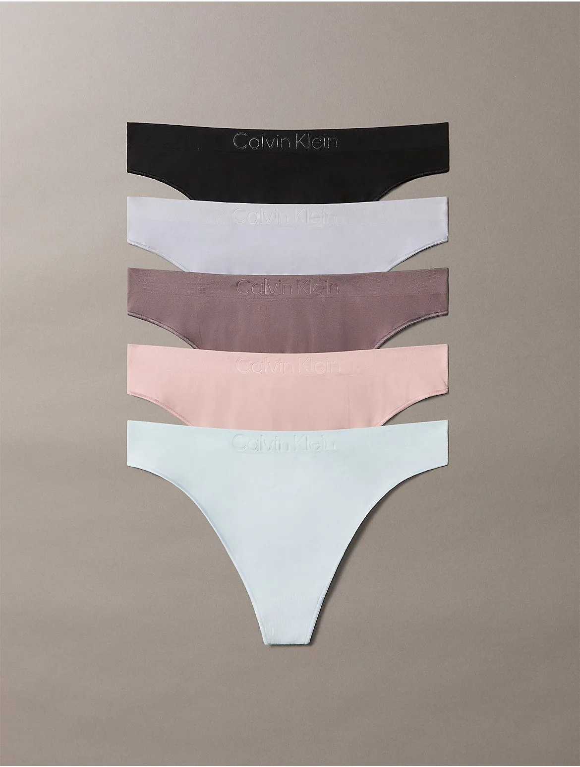 Bonded Flex Seamless 5-Pack Thong by Calvin Klein