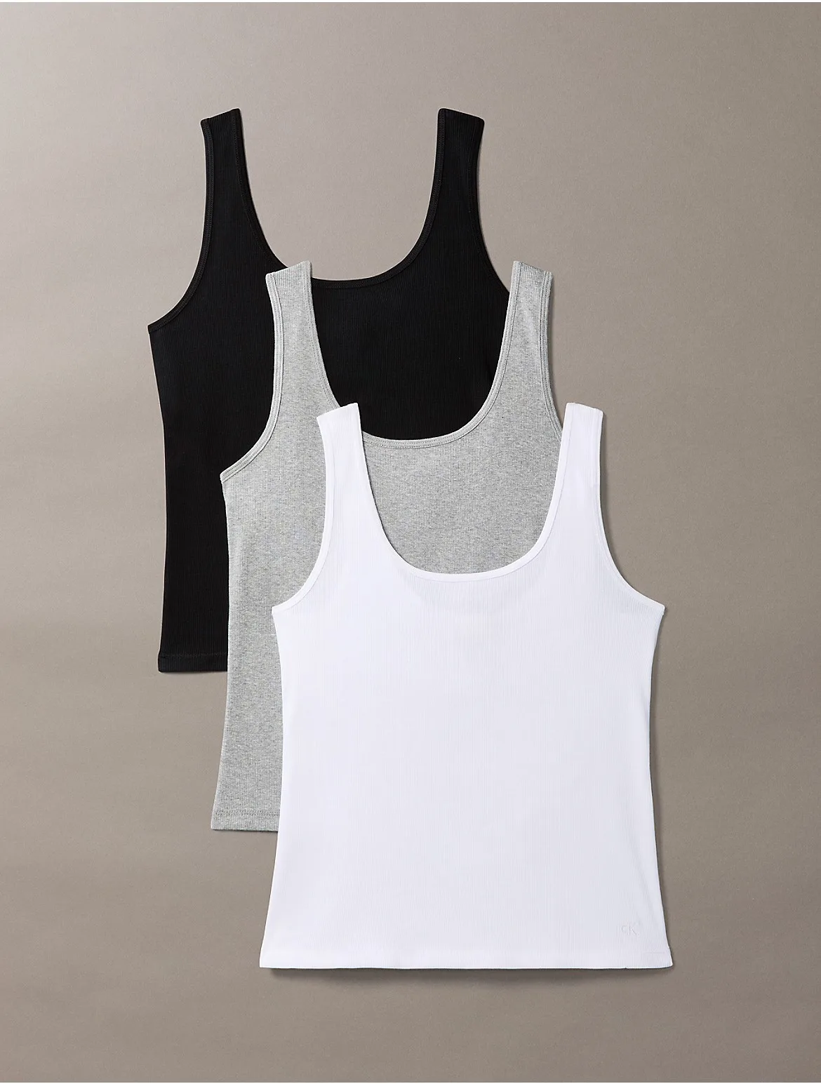 Rib Cotton 3-Pack Tank Top by Calvin Klein
