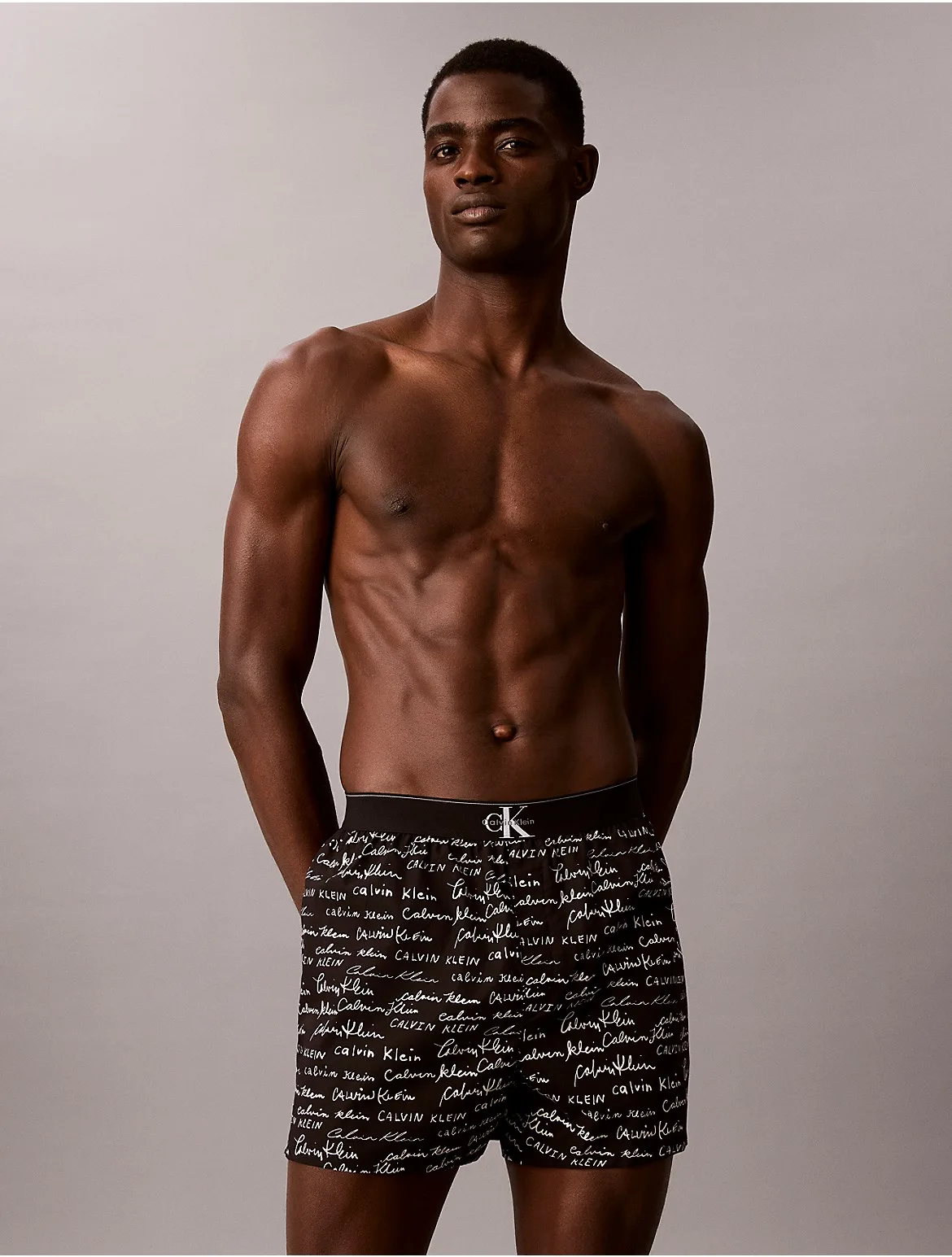 Monogram Logo Slim Boxer by Calvin Klein