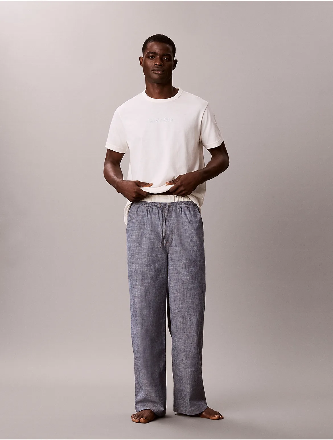 Cotton Chambray Sleep Pants by Calvin Klein
