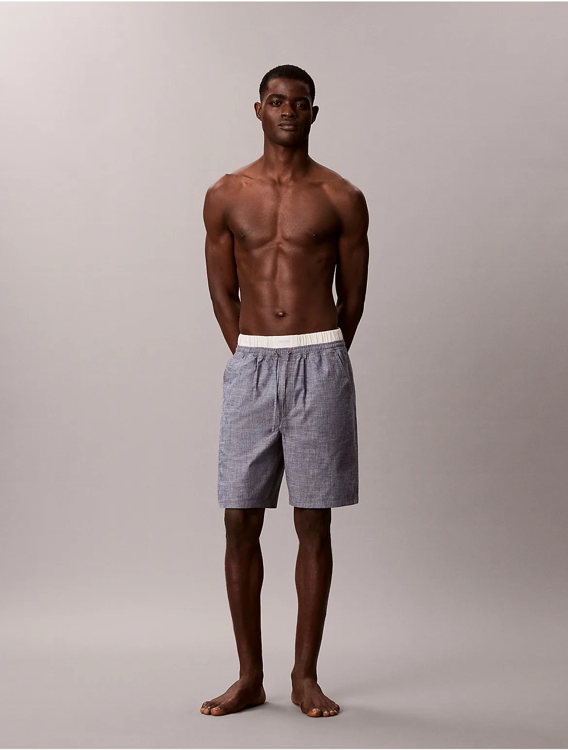 Cotton Chambray Sleep Shorts by Calvin Klein