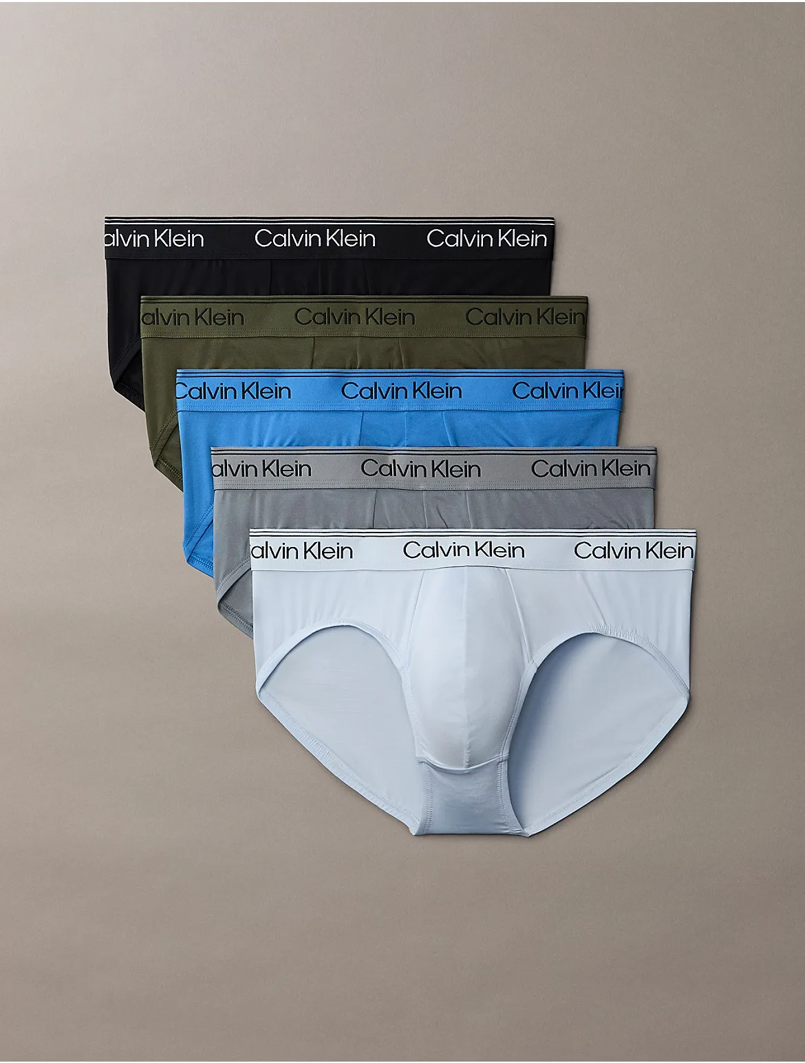 Microfiber Stretch 5-Pack Hip Brief by Calvin Klein