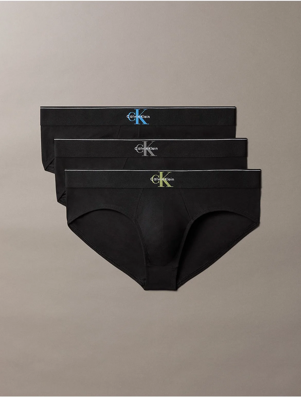 Graphic Monogram Cotton Stretch 3-Pack Boxer Brief by Calvin Klein
