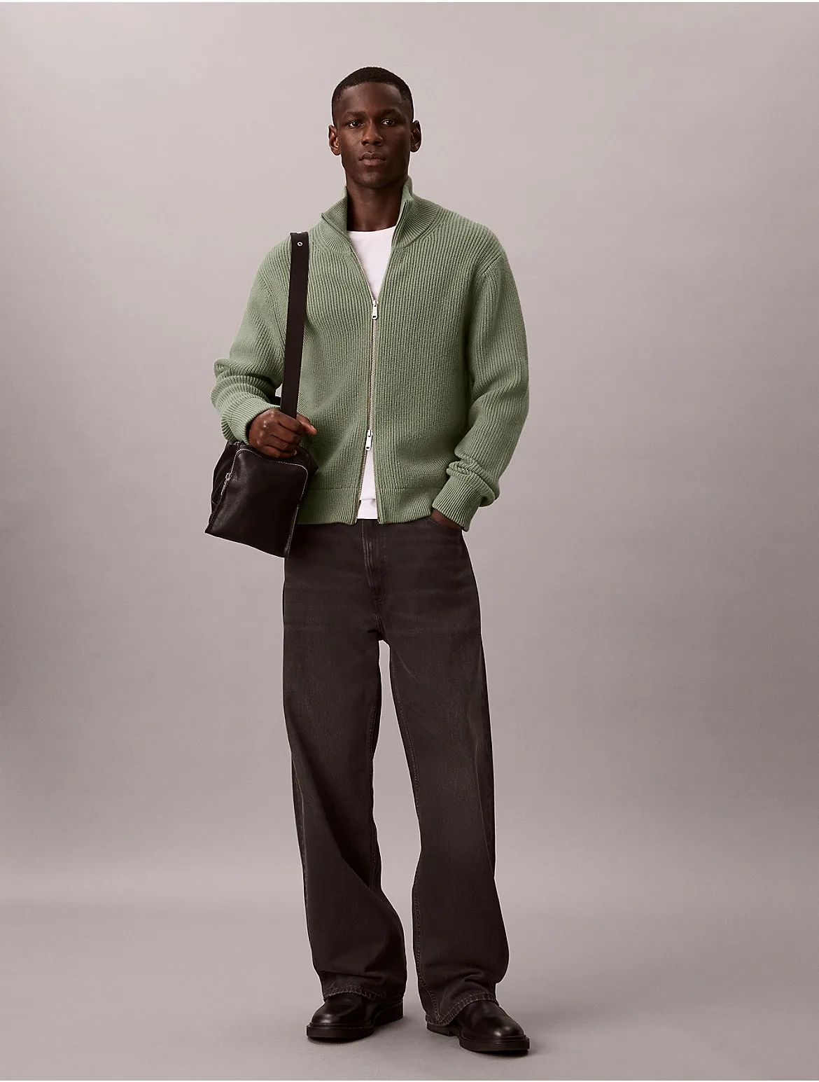 Cotton Wool Full Zip Sweater by Calvin Klein Jeans