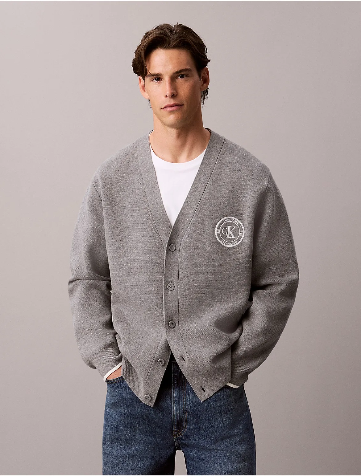 Varsity Logo Cardigan Sweater by Calvin Klein Jeans