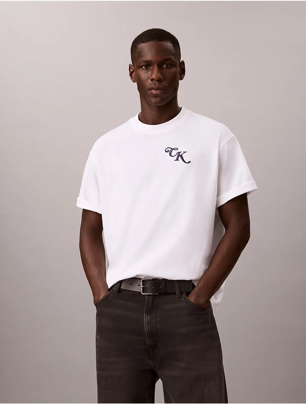 Relaxed Block Script Logo Tee by Calvin Klein Jeans
