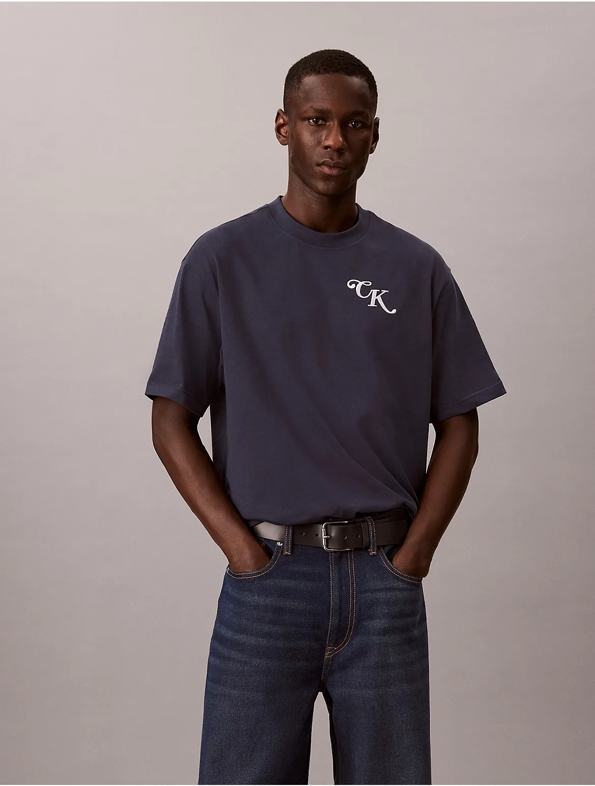 Relaxed Block Script Logo Tee