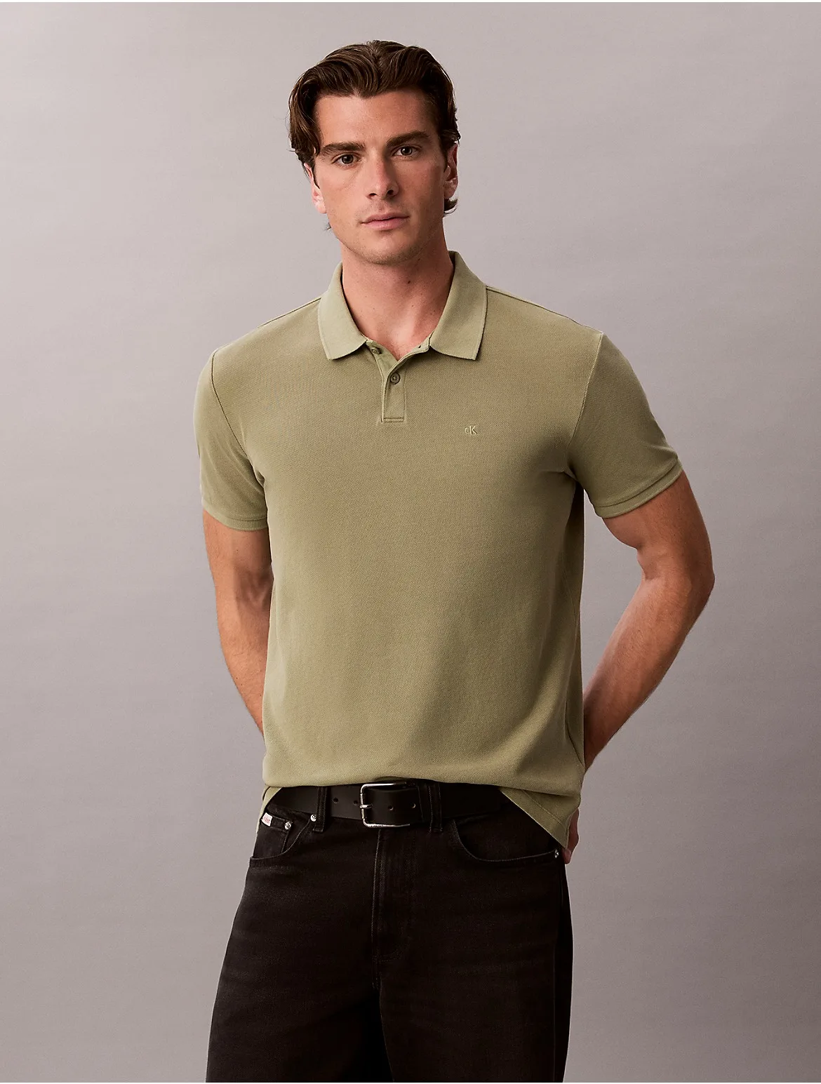 Pique Garment-Dyed Polo Shirt by Calvin Klein Jeans