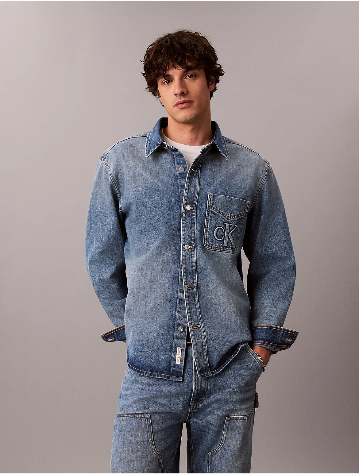 Embossed Logo Overshirt by Calvin Klein Jeans
