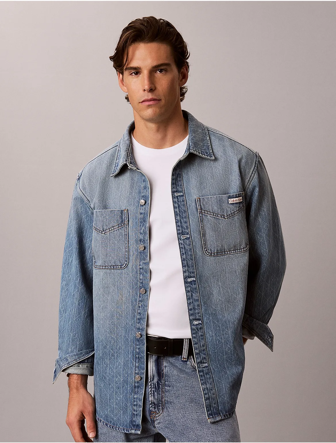 Emblem Logo 90s Denim Overshirt by Calvin Klein Jeans