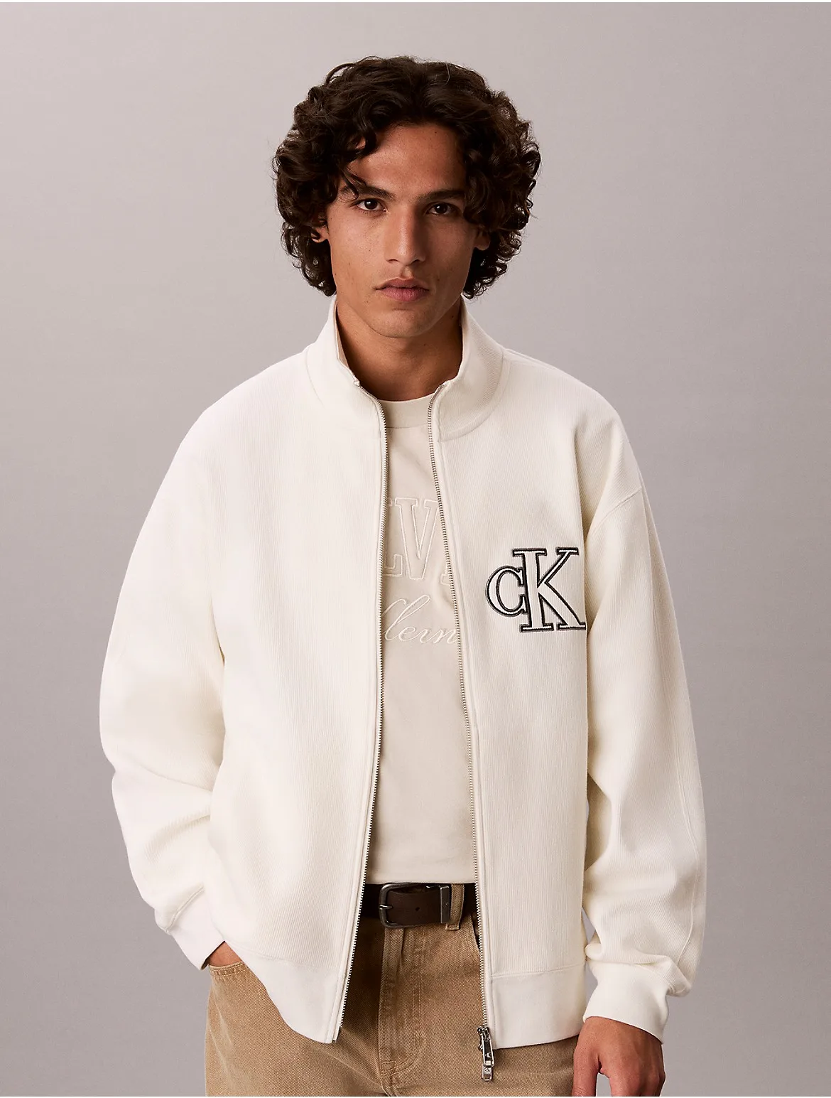Double Knit Monogram Zip Jacket by Calvin Klein Jeans
