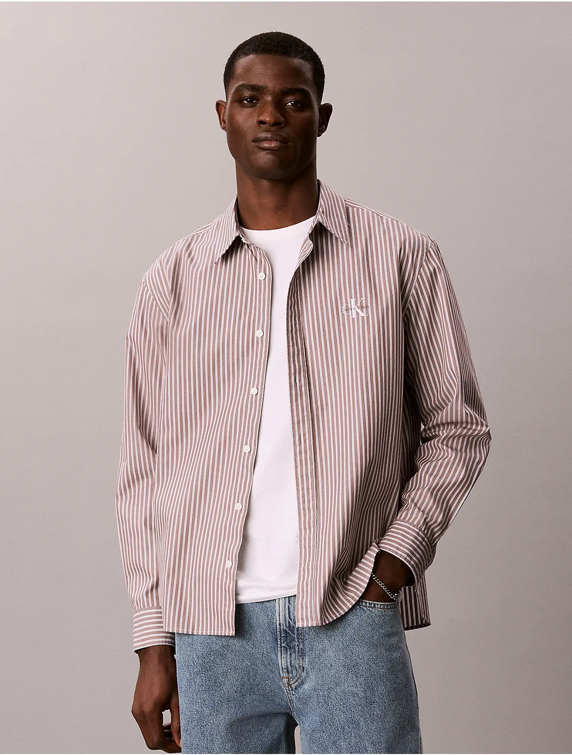 Yarn-Dyed Stripe Washed Poplin Relaxed Shirt