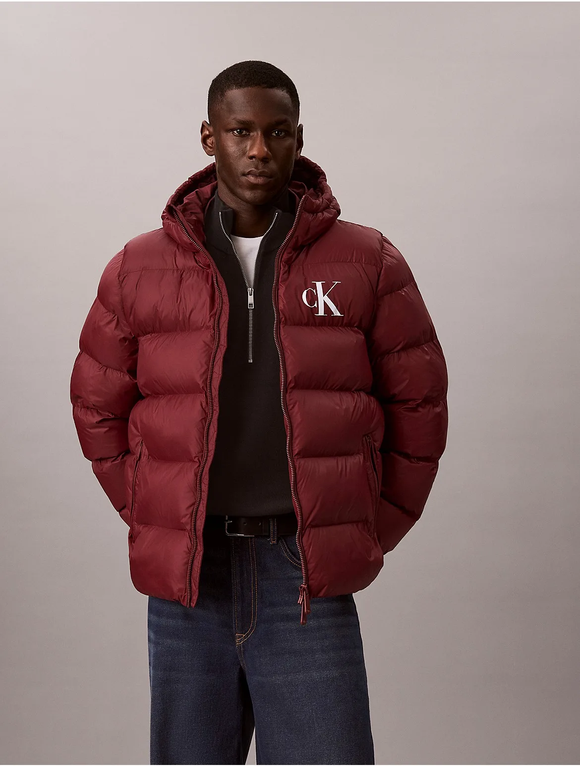 Lightweight Nylon Hooded Puffer Jacket by Calvin Klein Jeans