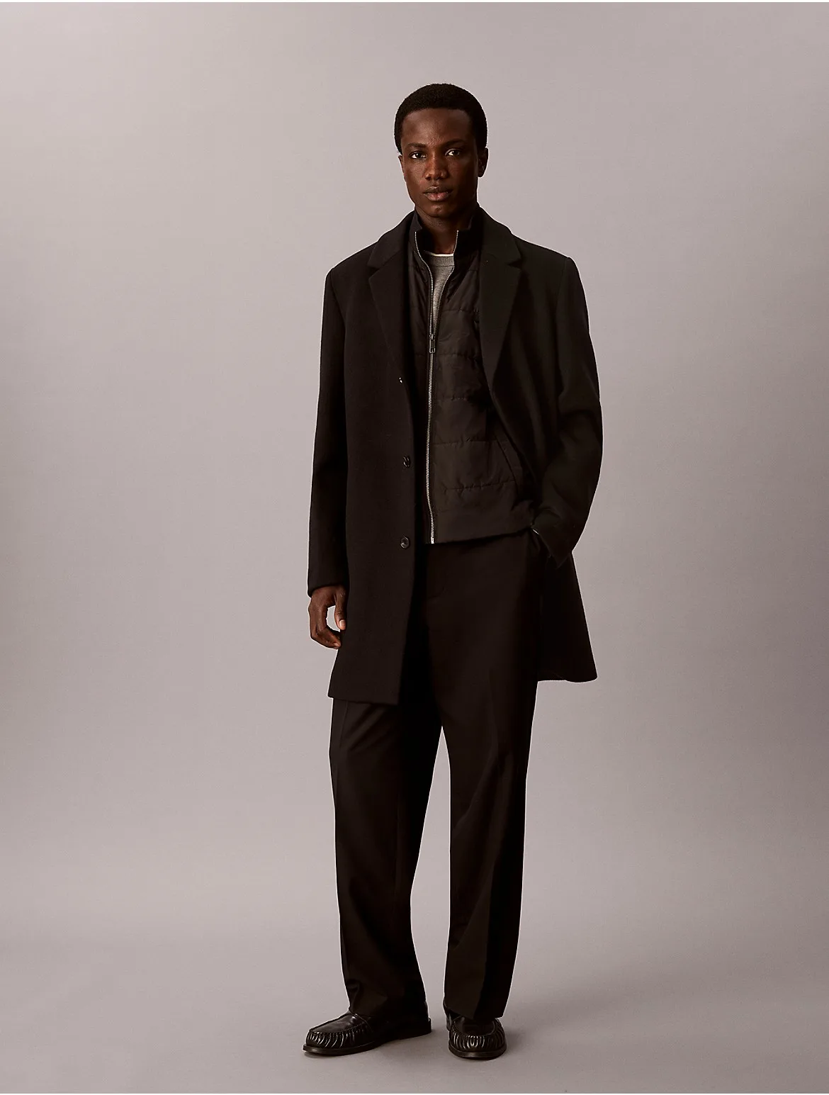 3-In-1 Wool Blend Coat & Vest by Calvin Klein