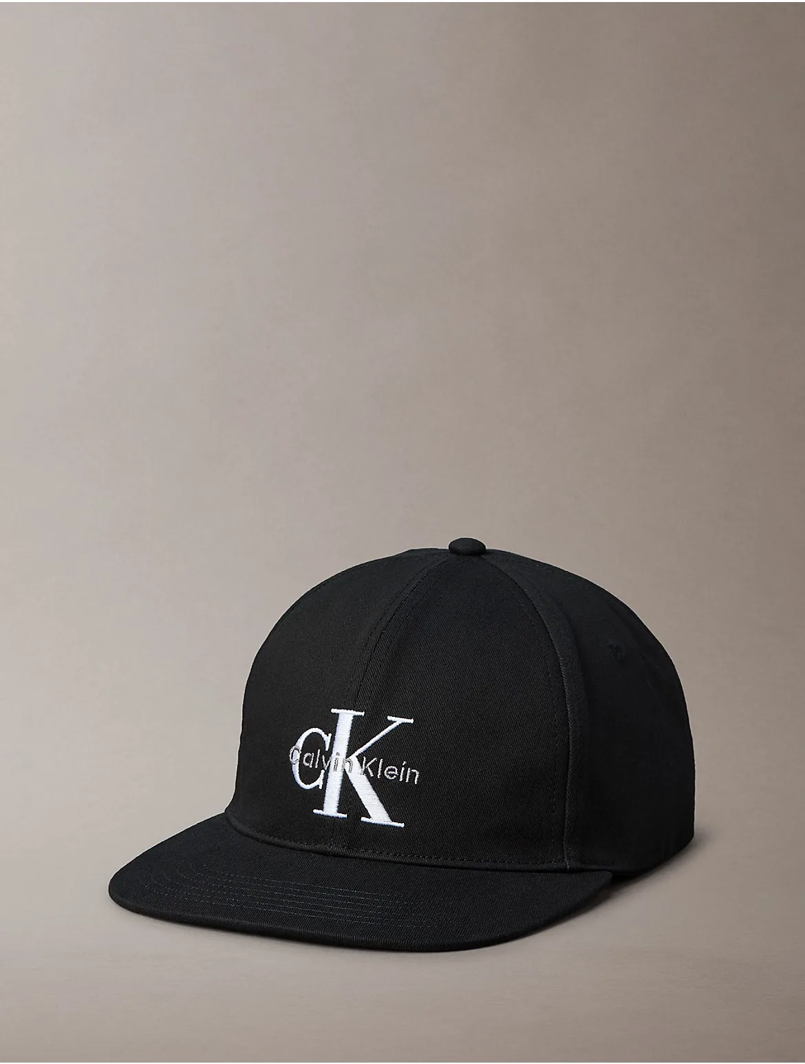 Embroidered Monologo Flat Brim Cap by Calvin Klein