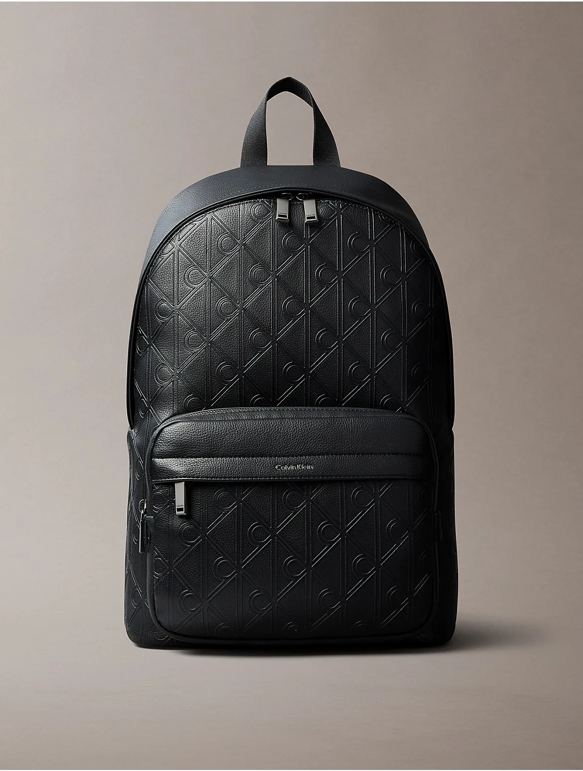Debossed Emblem Logo Round Backpack by Calvin Klein