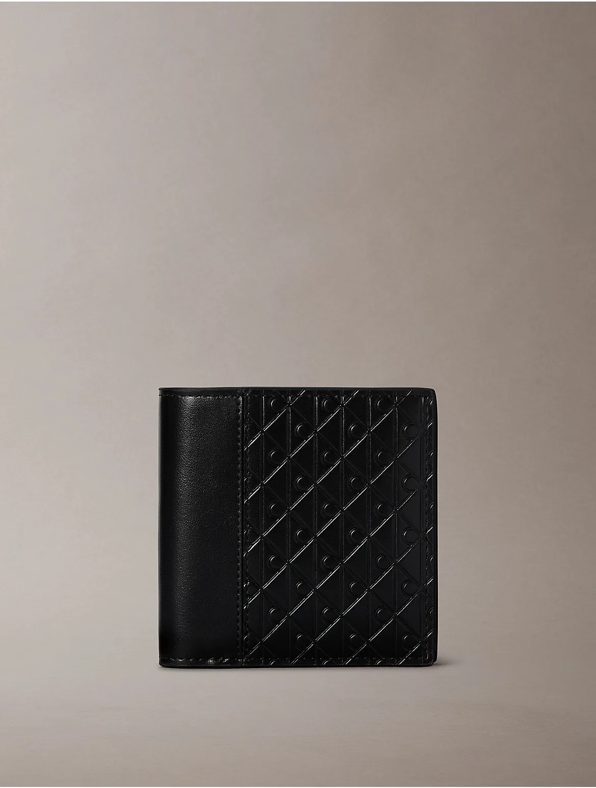 Allover Emblem Logo Trifold Wallet with Coin Pouch by Calvin Klein