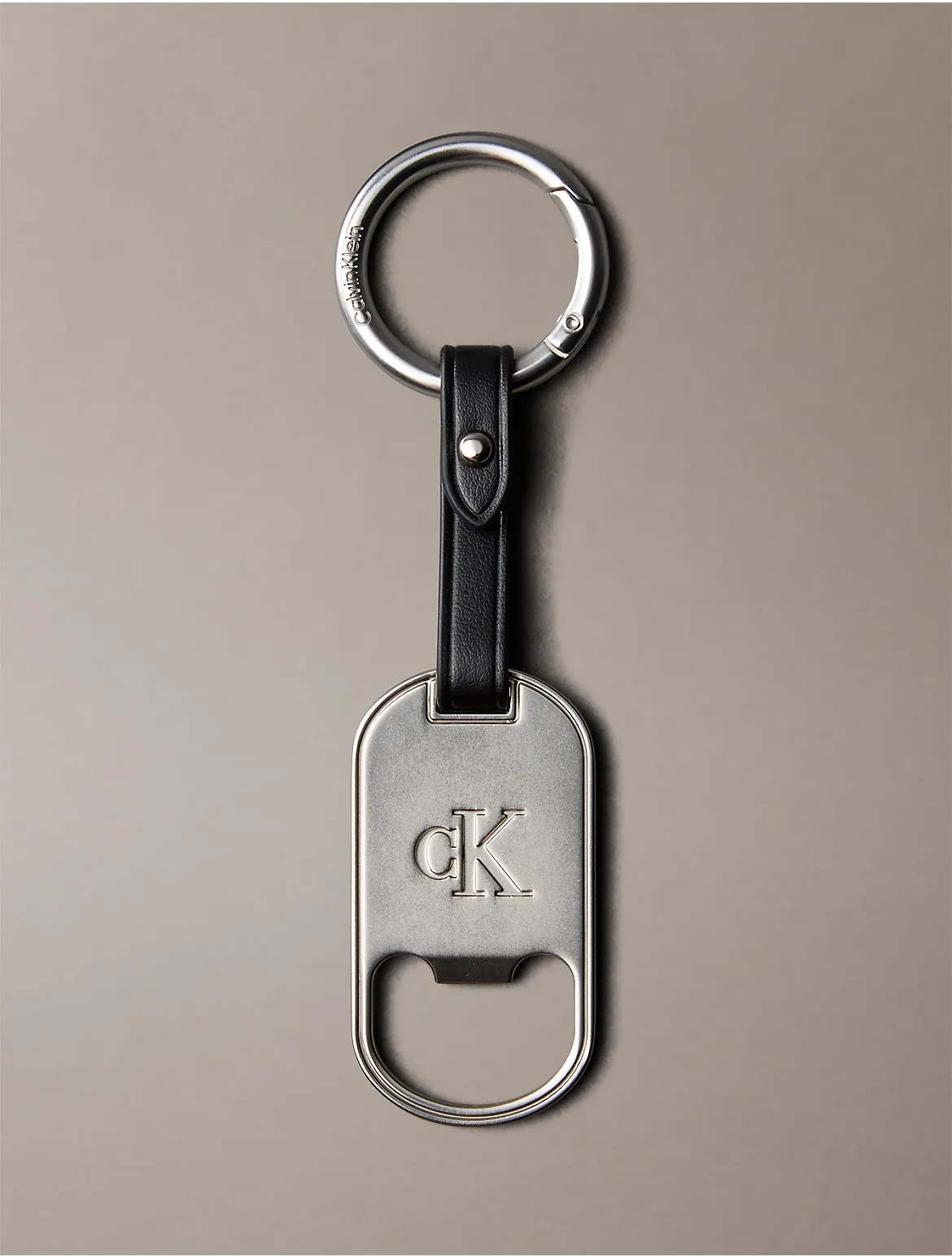 Monogram Logo Bottle Opener Key Fob by Calvin Klein