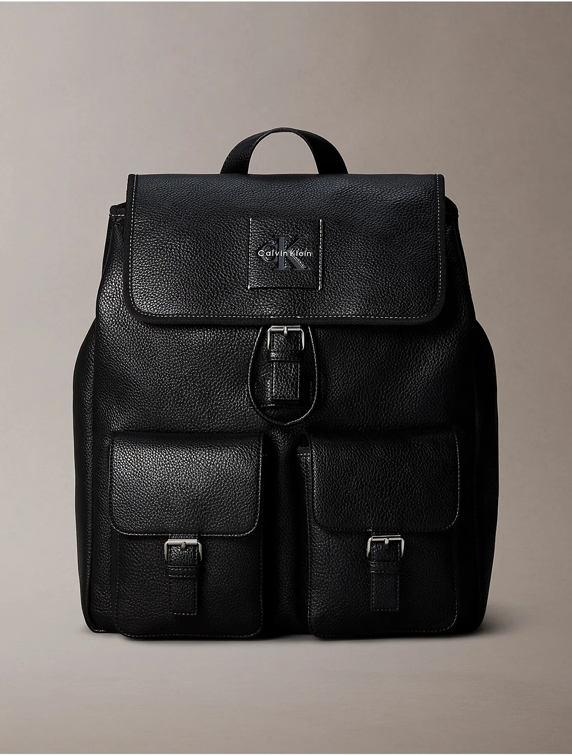 Bold Pebble Flap Backpack by Calvin Klein