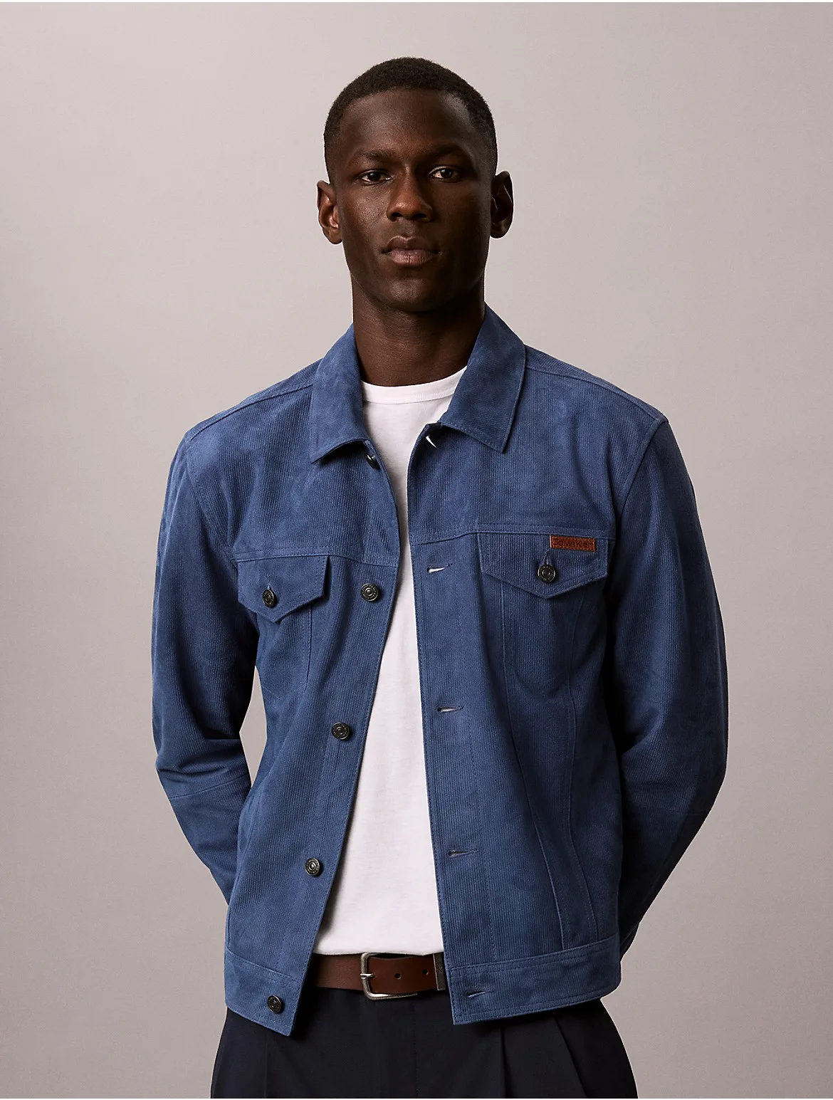 Suede 90s Trucker Jacket by Calvin Klein Jeans