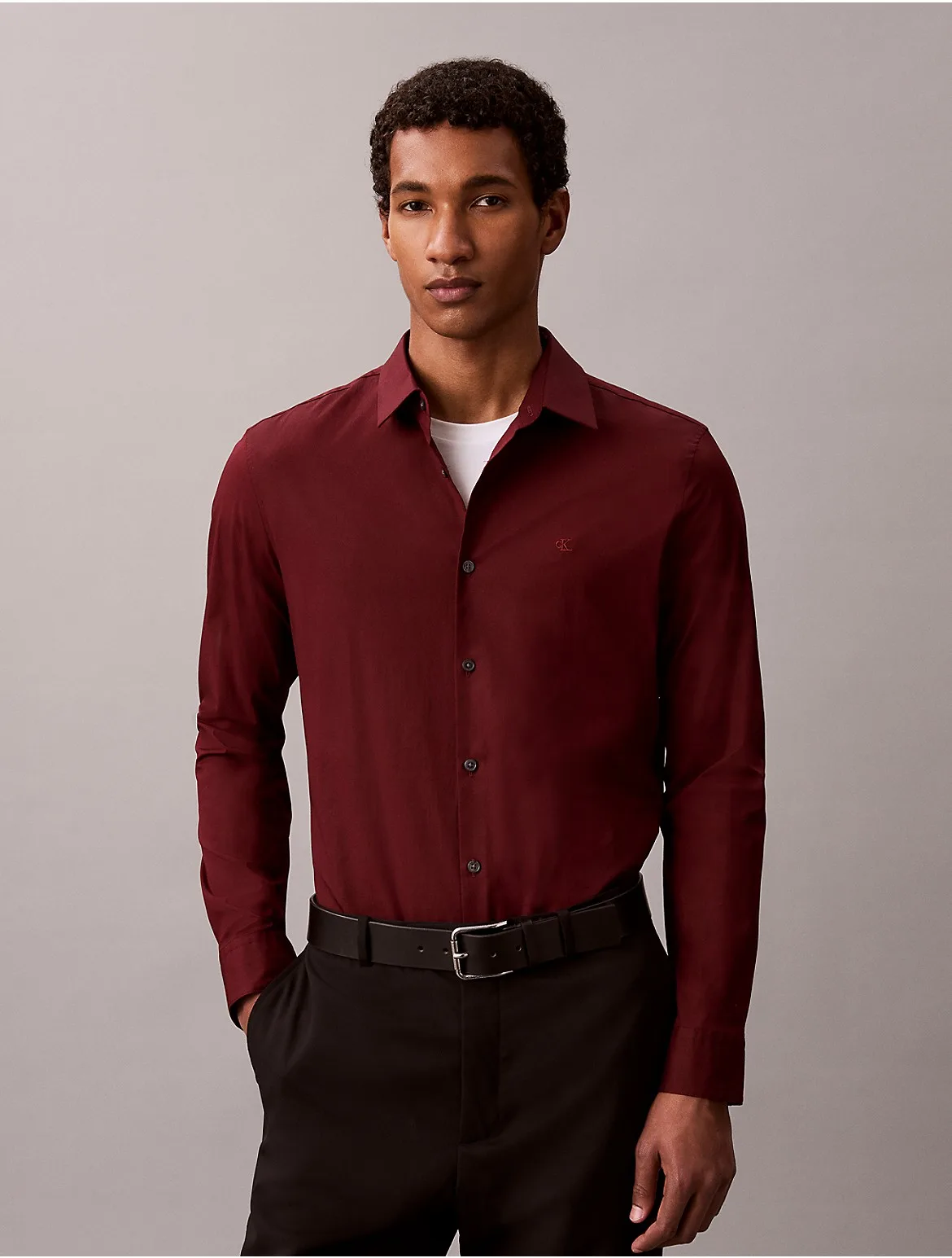 Slim Stretch Button-Down Shirt by Calvin Klein