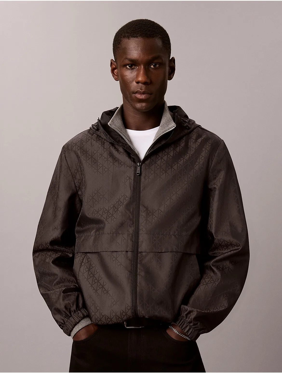 Emblem Logo Nylon Windbreaker Jacket by Calvin Klein Jeans