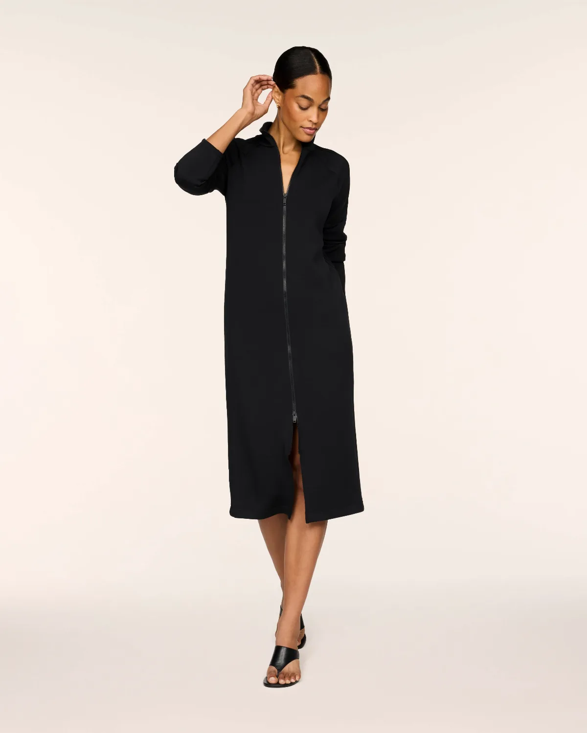 AirEssentials Pintuck Zip Front Maxi Dress by SPANX