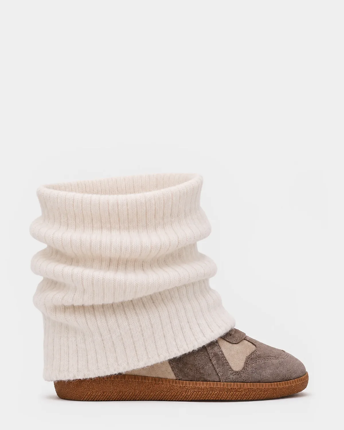 Mavis Knit Wedge Sneakers - Suede - Leather by Steve Madden