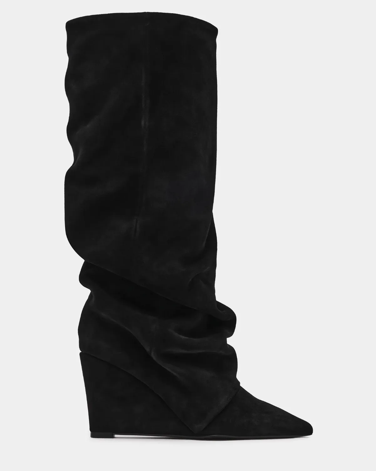 Liberty Cuffed Boots - Black Suede - Leather by Steve Madden