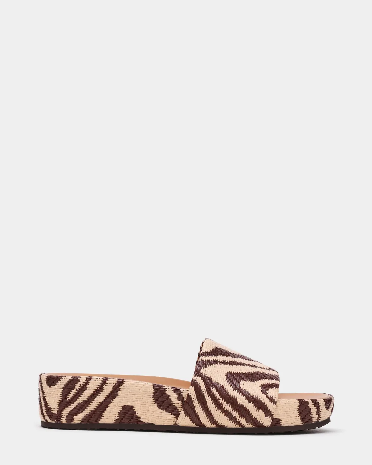 Jemmy Mule Sandals - Zebra - Raffia Leather by Steve Madden