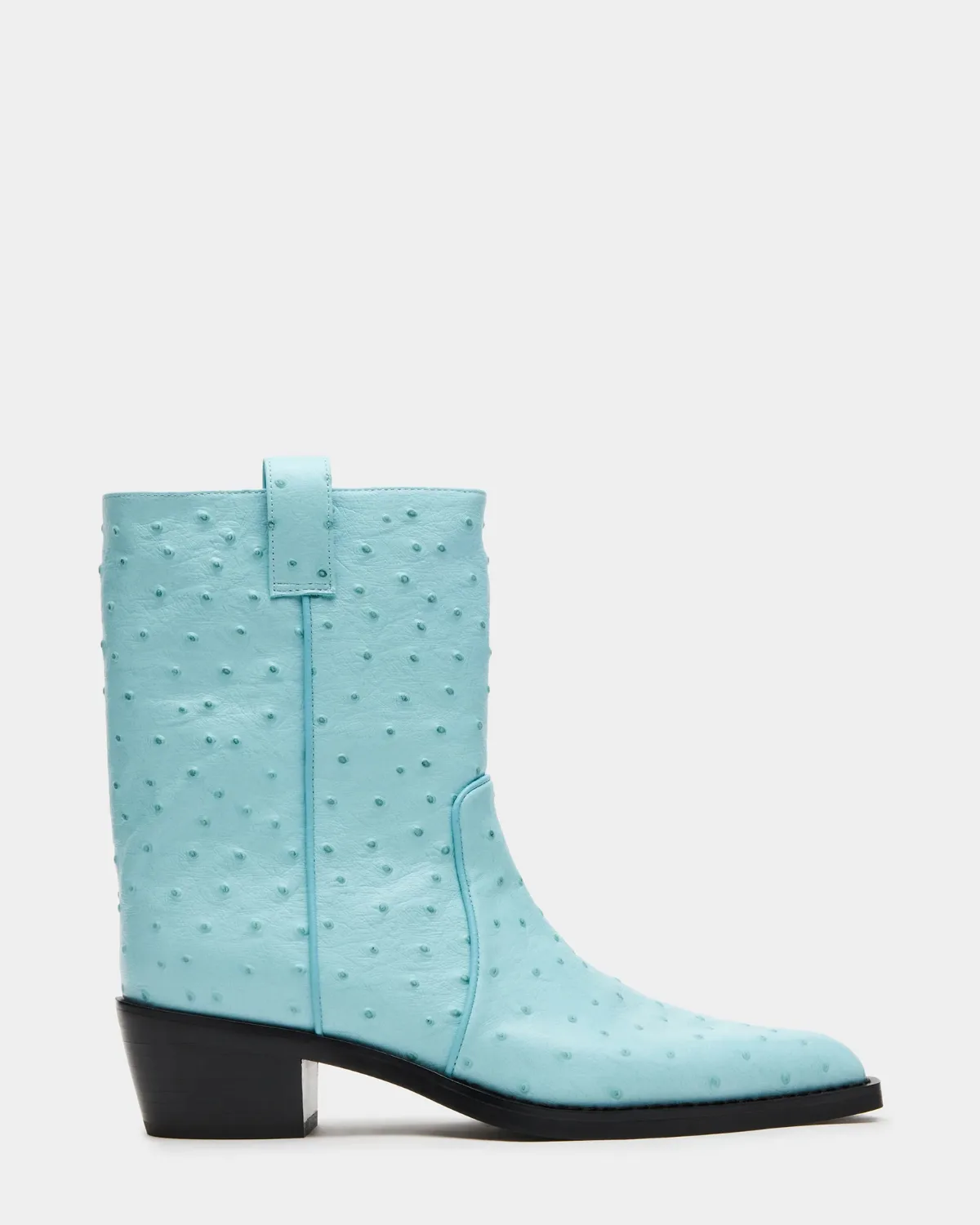 Vinny Ostrich Block Heel Booties - Leather by Steve Madden