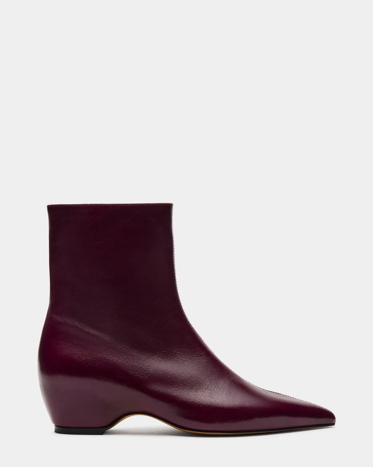 Karlson Dark Cherry Leather Ankle Booties