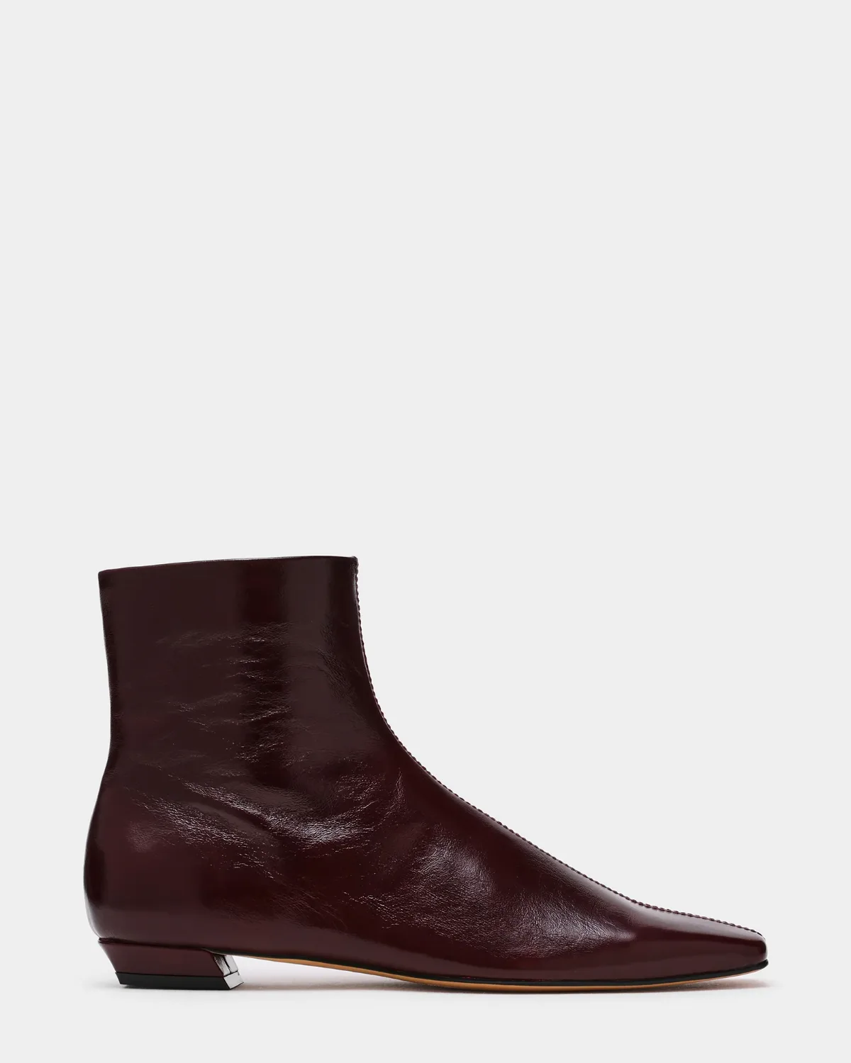 Zami Dark Cherry Leather Ankle Booties