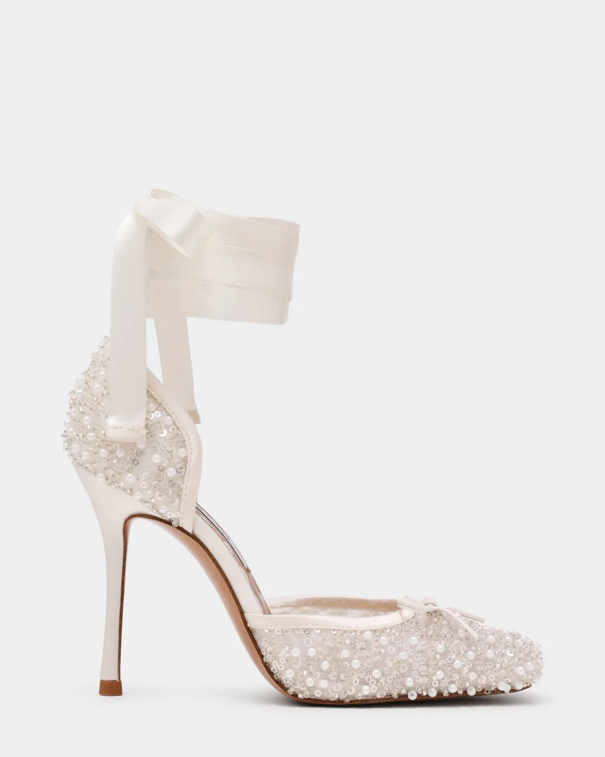 Larina Embellished Lace-Up Heels - Leather/Satin by Steve Madden