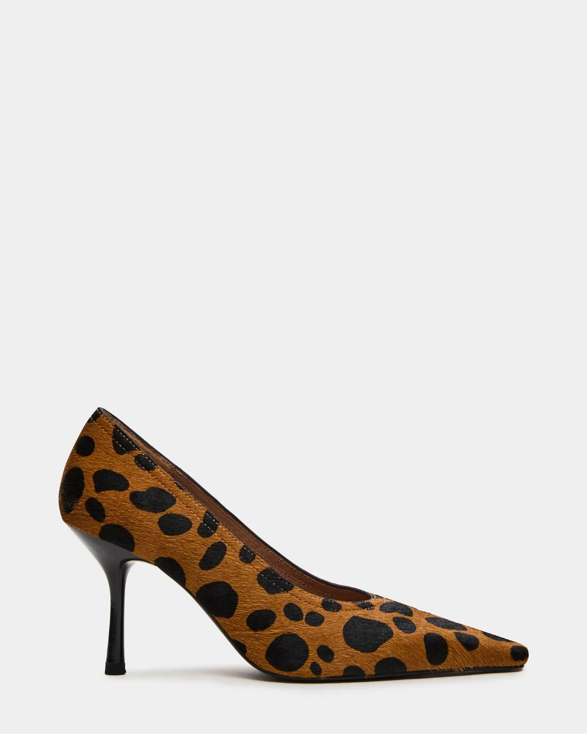 Hexx Spotted Leopard Pointed Toe Leather Heels by Steve Madden