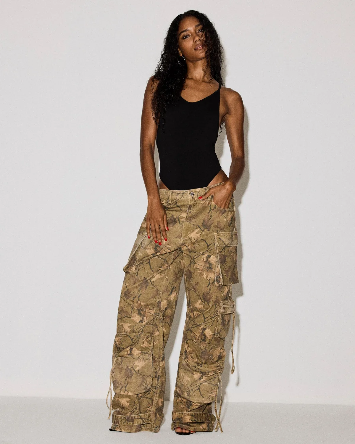 Duo Wide Leg Cotton/Faux Leather Pant by Steve Madden