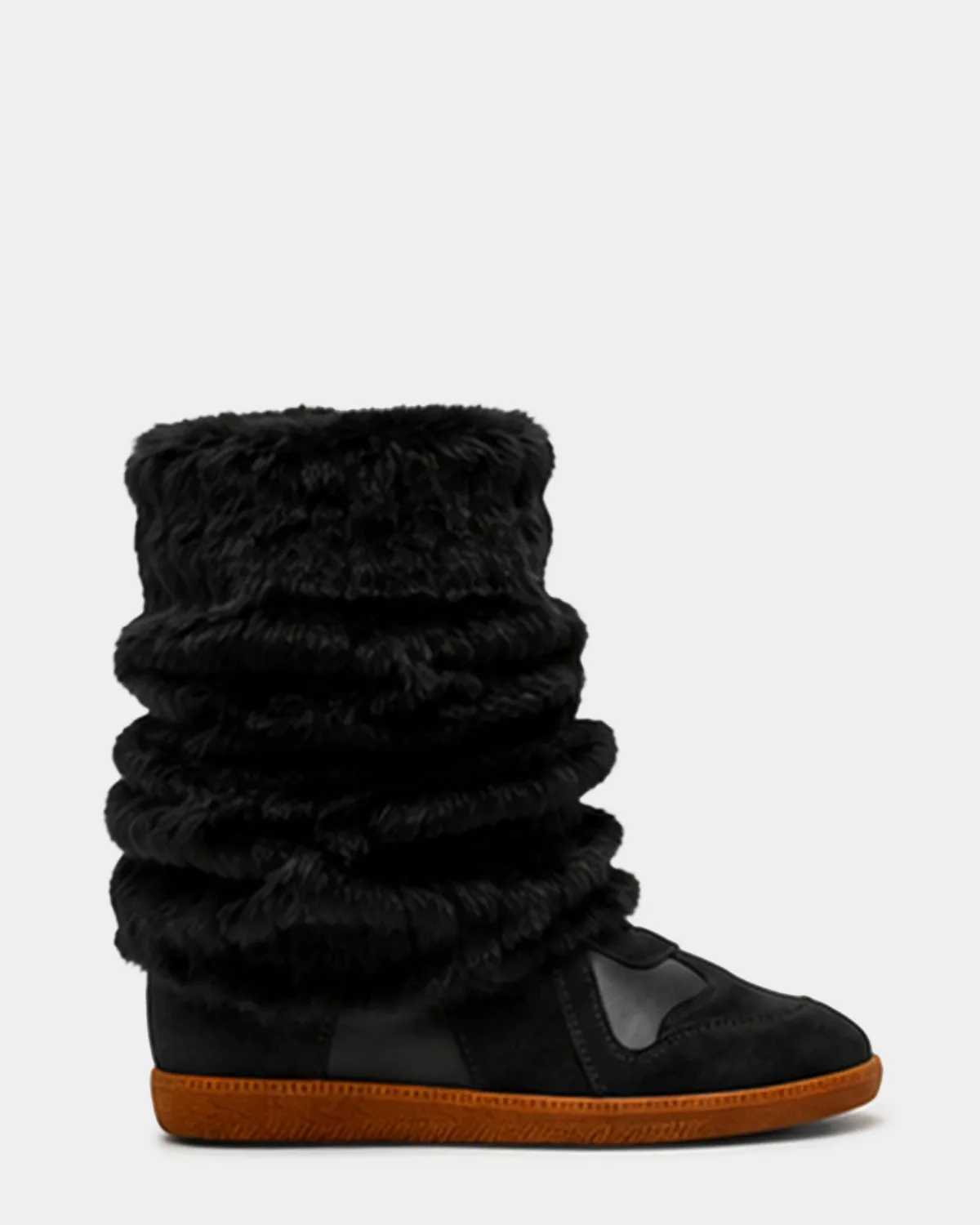 Mavis Faux Fur Sneakers - Leather by Steve Madden