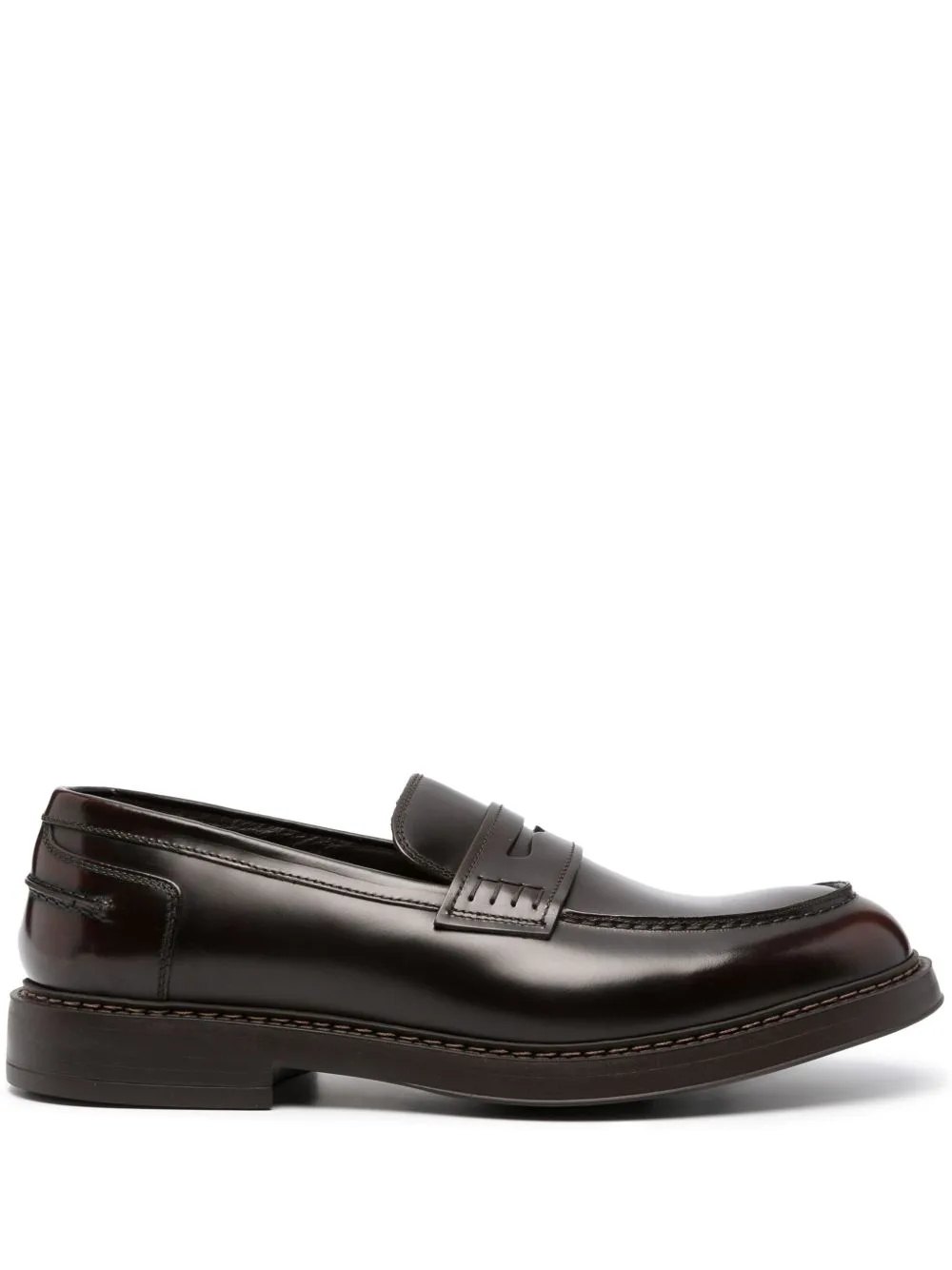 Round-Toe Leather Loafers by Doucal's