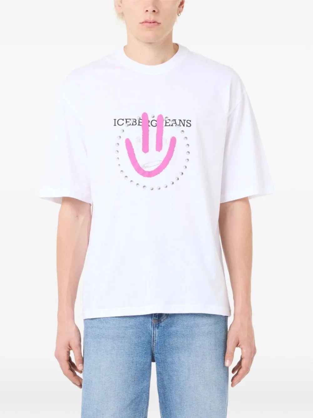 Smile-Print Cotton T-Shirt by Iceberg