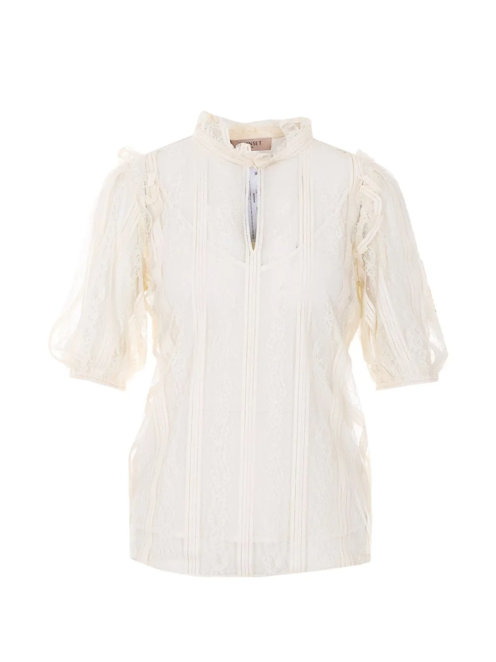 Lace High-Neck Blouse by TWINSET