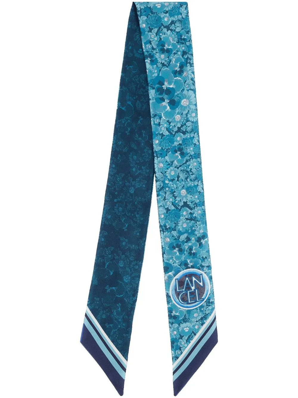 Roxanne Flowers-Print Silk Scarf by Lancel