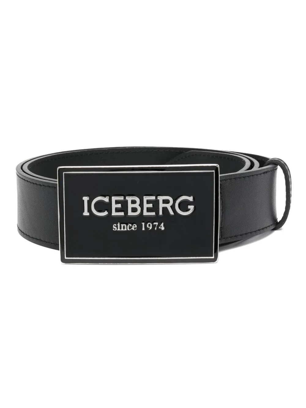 Logo-Lettering Leather Belt by Iceberg
