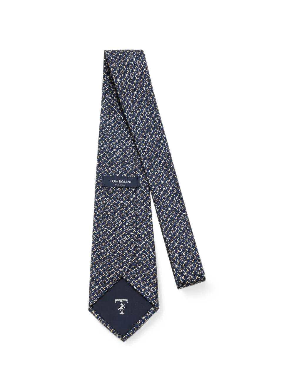 Horsebit-Print Silk Tie by Tombolini