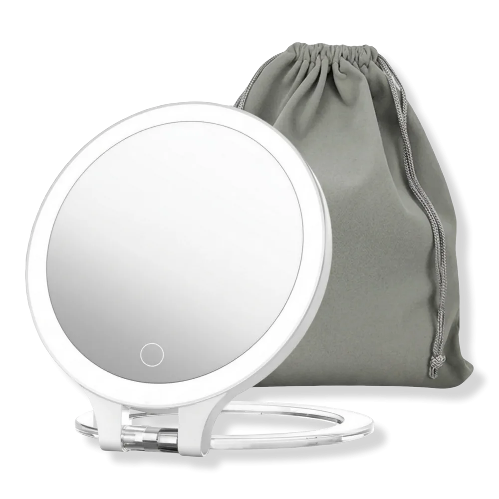 Rechargeable Lighted Makeup Mirror with Travel Bag by FASCINATE