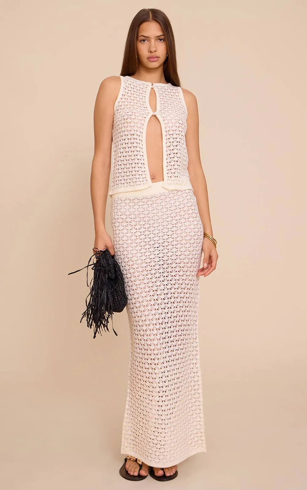Crochet Knit Maxi Skirt by PrettyLittleThing