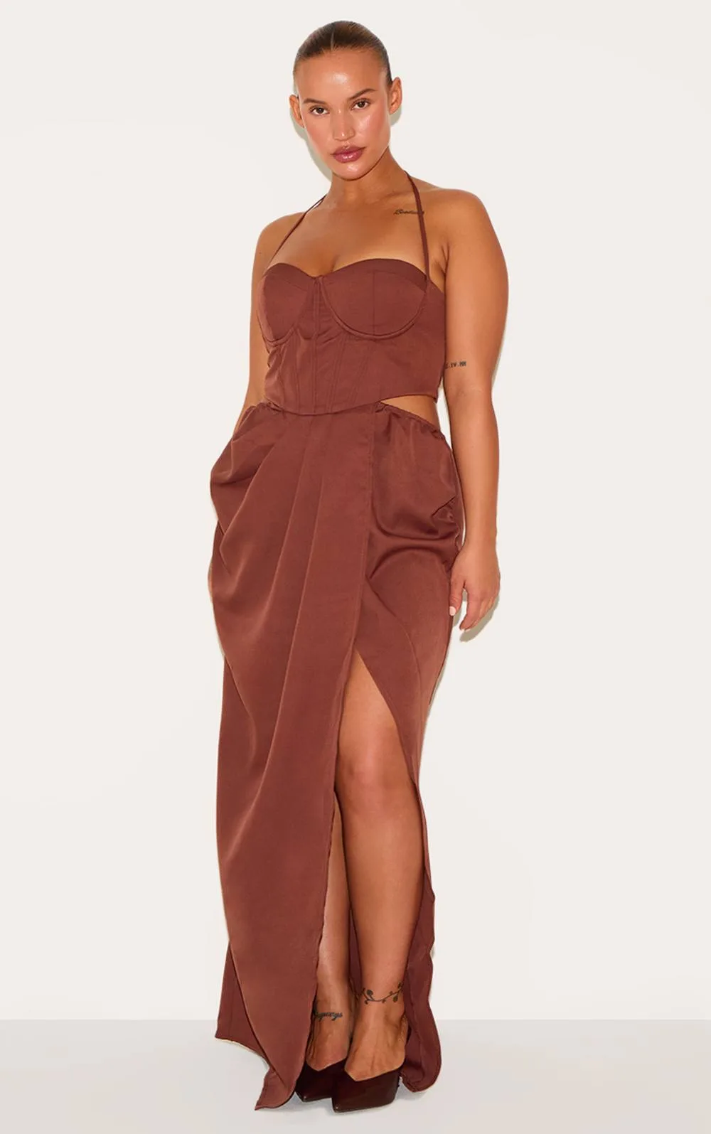 Corset Ruched Maxi Dress by PrettyLittleThing
